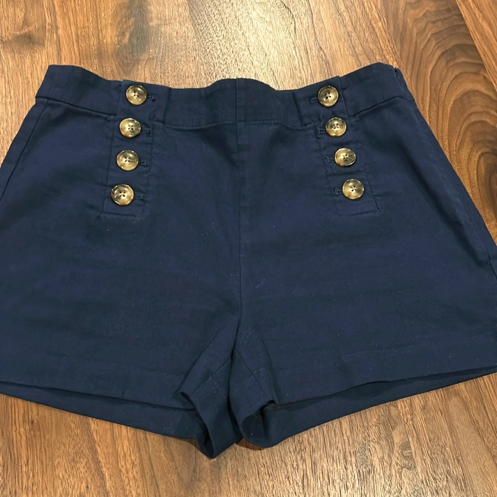 Ann Taylor Loft Denim Sailor Shorts Dark Rinse Size 31/12